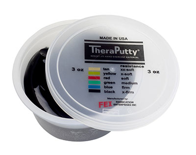 CanDo Theraputty Exercise Material - 3 oz - Black - X-firm