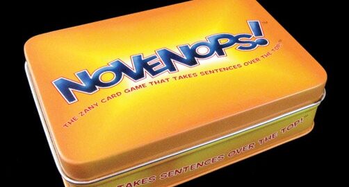 Novenops; game in small yellow tin