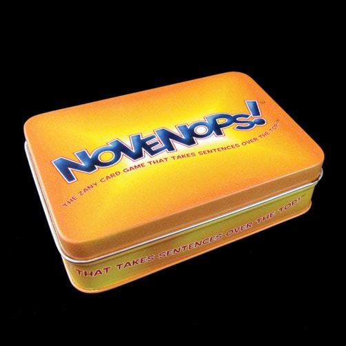 Novenops; game in small yellow tin