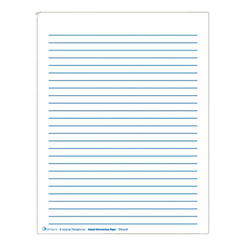 Narrow lined raised line paper